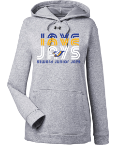 Ladies Hustle Pullover Hooded Sweatshirt with Infield Logo