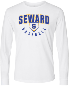 Unisex CVC Long Sleeve T-Shirt with Seward Rec Baseball logo