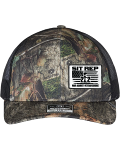 Patterned Snapback Trucker Cap with Small Flag Patch