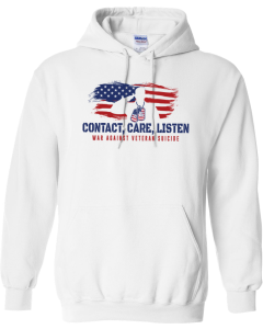 Heavy Blend™ Hooded Sweatshirt with Contact, Care, Listen Logo