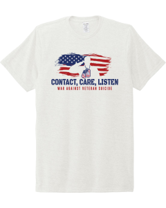 Allmade Unisex Tri-Blend Tee with Contact, Care, Listen Logo
