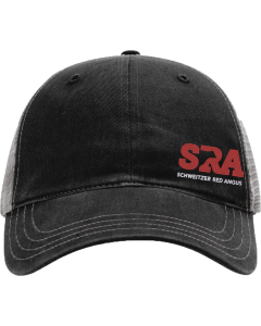 Garment-Washed Trucker Cap with Embroidered SRA Panel Logo