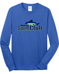 Long Sleeve Core Cotton Tee with 2023 Swim Club Logo