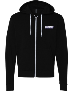 Unisex Sponge Fleece Full-Zip Hoodie with Embroidered Express Logo