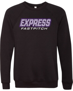 Unisex Sponge Fleece Raglan Crewneck Sweatshirt with Softball Lines Logo