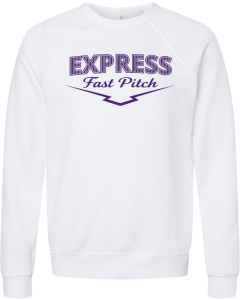 Unisex Sponge Fleece Raglan Crewneck Sweatshirt with Home Plate Lines Logo