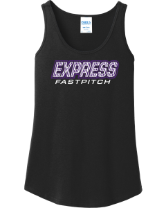 Port & Co Women's Core Cotton Tank Top with Softball Lines Logo