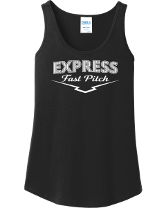 Port & Co Women's Core Cotton Tank Top with Home Plate Lines Logo