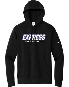 Club Fleece Sleeve Swoosh Pullover Hoodie with Express Baseball Logo