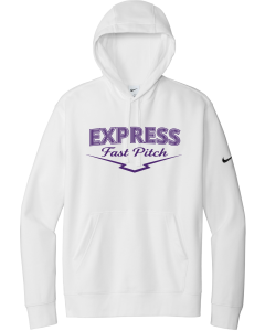 Club Fleece Sleeve Swoosh Pullover Hoodie with Home Plate Lines Logo