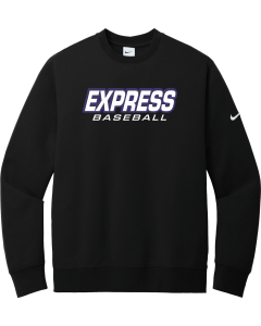 Club Fleece Sleeve Swoosh Crew with Express Baseball Logo
