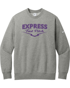 Club Fleece Sleeve Swoosh Crew with Home Plate Lines Logo