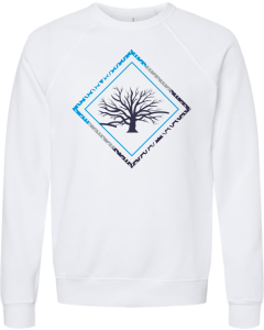 Unisex Sponge Fleece Raglan Crewneck Sweatshirt with Diamond Logo - Full Front