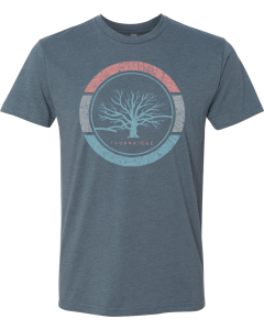 Unisex CVC T-Shirt with Vintage Logo - Full Front