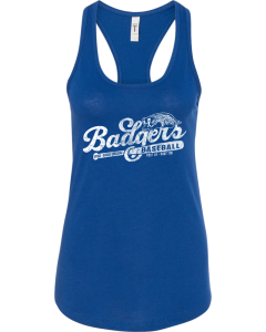 Women's Ideal Racerback Tank with Old School Badger Logo