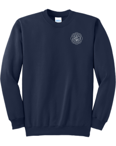 Port & Co Essential Fleece Crewneck Sweatshirt with Utica Fire Standard Logo