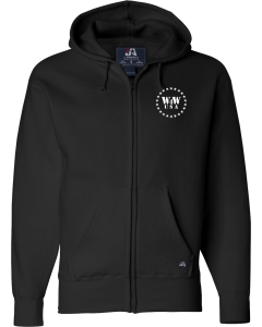 Premium Full-Zip Hooded Sweatshirt with Screen Printed W4W Star Logo